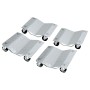 [US Warehouse] 4 PCS V-shaped Non-slip Diamond Car Wheel Dolly with 3 inch Casters & Brakes, Bearable Weight: 1000lbs(Silver)